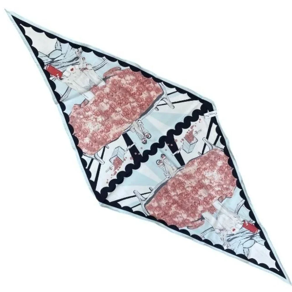 Christian Dior Scarf Rhombus Scarf Accessories Small Patterned Silk Multicolor
